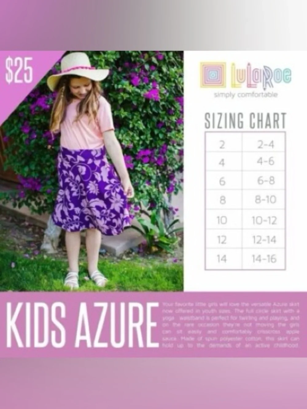 LuLaRoe Kid’s Azure Skirt Bundle of 4